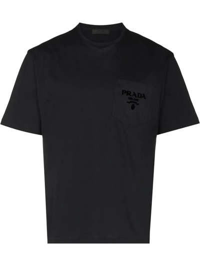 Prada Logo-print Cotton T-shirt In Black