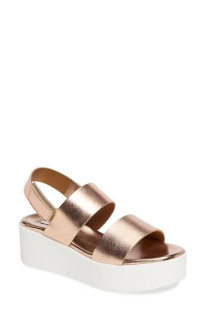 Steve Madden Rachel Platform Wedge Sandal In Rose Gold ModeSens