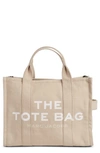 The Marc Jacobs Small Traveler Canvas Tote In Beige
