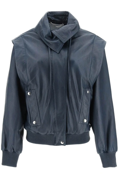 Kenzo Leather Jacket In Navy | ModeSens