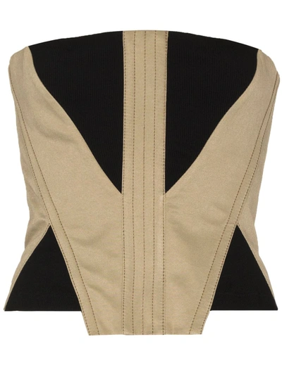 Dion Lee Fork Frame Corset Top In Green