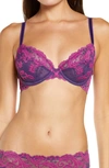 Wacoal Women's Instant Icon Underwire Bra 851322 In Violet Hollyhock