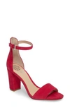 Vince Camuto Corlina Ankle Strap Sandal In Hot Berry Pink Suede