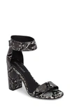 Jeffrey Campbell 'lindsay' Ankle Strap Sandal In Black Grey Snake