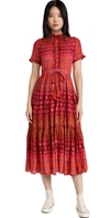 Free People Rare Feeling Pleated Maxi Dress In Ruby Red