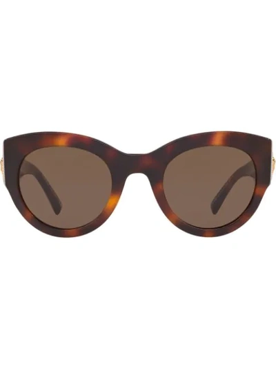 Versace Chunky Frame Tortoiseshell Sunglasses In Brown