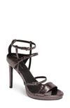 Calvin Klein Shantell Strappy Platform Sandal In Gunmetal Leather