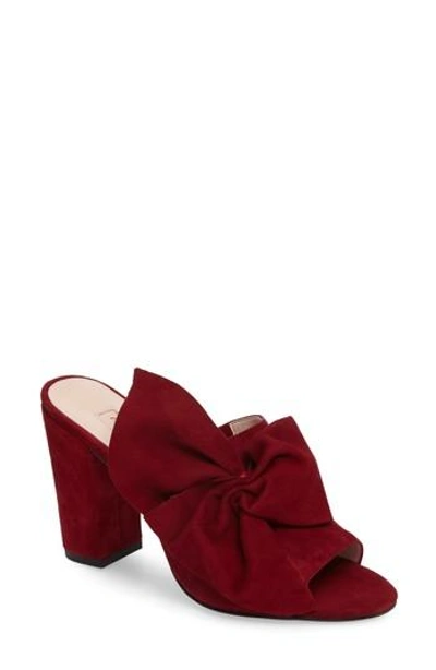 Avec Les Filles Marie Bow Slide Sandal In Wine Suede