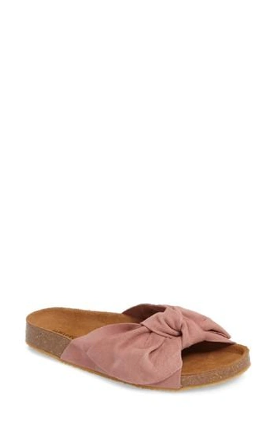 Jeffrey Campbell Sunmist Knotted Slide In Pink Suede
