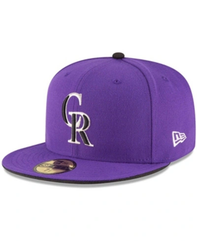 New Era Men's Colorado Rockies Authentic Collection On Field 59fifty Structured Hat In Purple