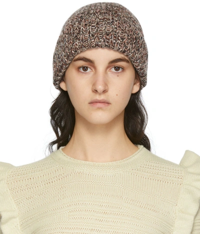 Chloé Tweed Cashmere Wool Knit Beanie In Multicolor 2