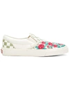 Vans Classic Slip On Roses Sneakers In White