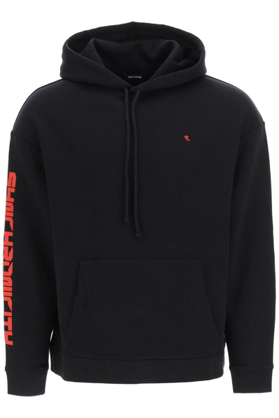 Raf Simons Synchronicity-print Hoodie In Black