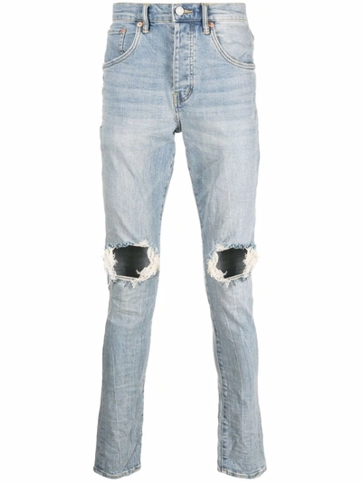 Purple Brand Distressed-finish Straight-leg Jeans In Blue