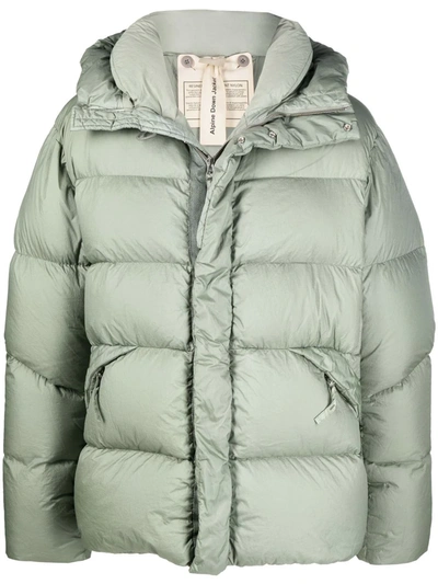 Ten C Mint Green Mid-layered Hooded Down Jacket