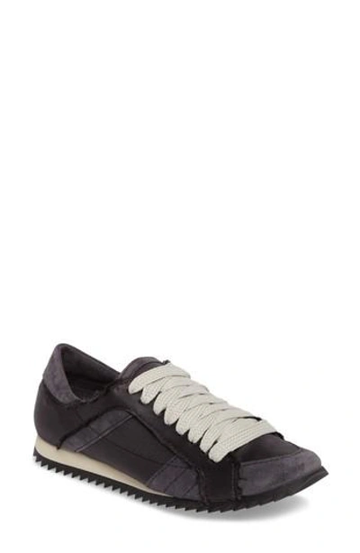 Pedro Garcia Cristina Trainer Sneaker In Off Black Satin