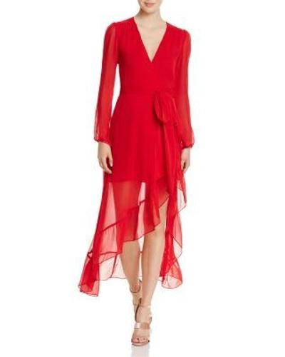 Wayf Only You Ruffle Wrap Dress - 100% Exclusive In Red