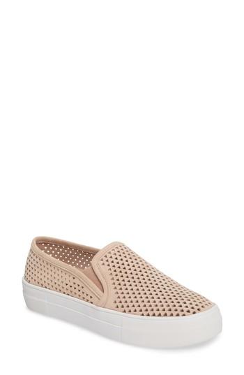 steve madden perforated slip on sneakers