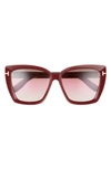 Tom Ford Scarlet 57mm Square Sunglasses In Shiny Burgundy
