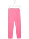 Adidas Originals Teen Logo Print Leggings In Pink