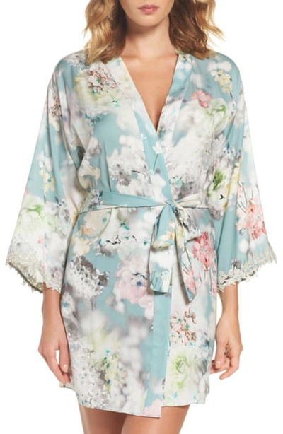 Flora Nikrooz Kaylee Kimono Robe In Teal
