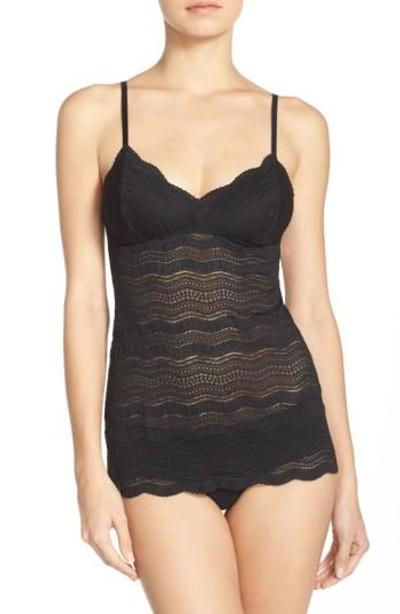 Cosabella Dolce Long Lace Lounge/layering Camisole In Black