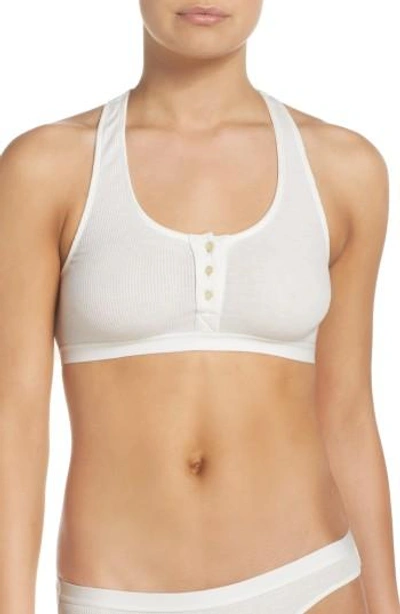 Madewell Rib Knit Bralette In White Wash