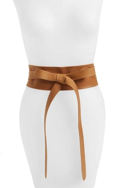 Ada Handmade Leather Wrap Belt In Tan