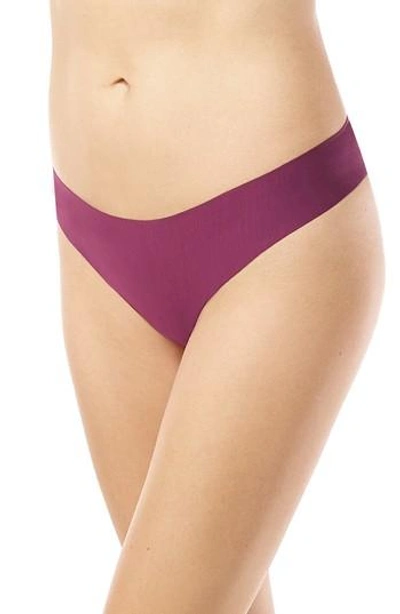 Commando 'butter' Stretch Modal Thong In Pinot