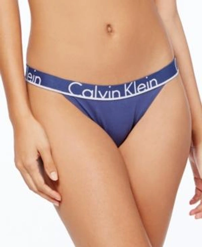 Calvin Klein Id Cotton Tanga Qf1760 In Placid