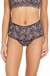 Hanky Panky Cross Dye Lace Retro Vikini In Navy/ Pink