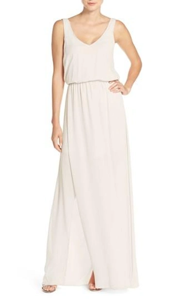 Show Me Your Mumu Kendall Soft V-back A-line Gown In Show Me The Ring Crisp