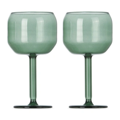 R+d.lab Green Velasca Calice Glasses In Slate Green