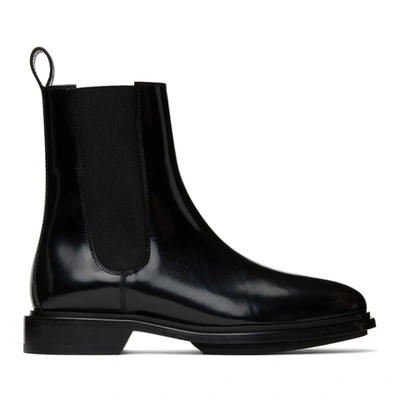A.p.c. Black Charlie Chelsea Boots In Lzz Black