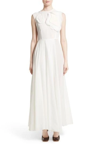 A.w.a.k.e. Double Layer Organdy Dress In White