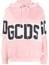 Gcds Logo Print Hoodie In Pink