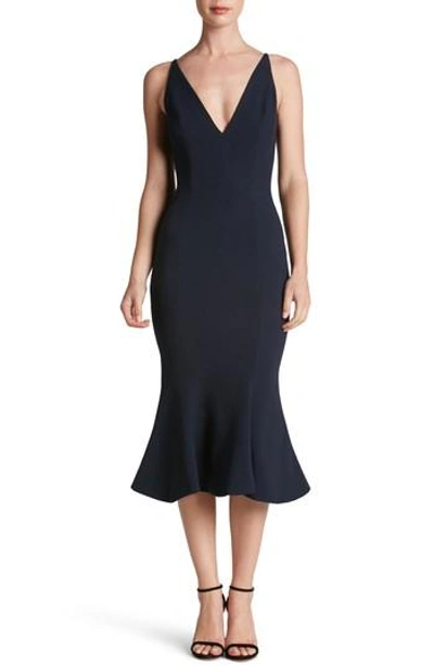 Dress The Population Isabelle Crepe Mermaid Dress In Navy