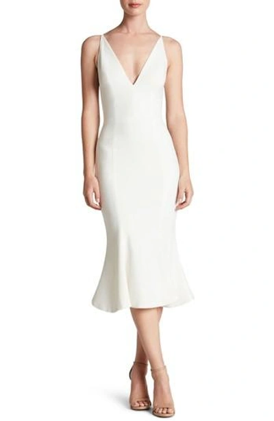 Dress The Population Isabelle Crepe Mermaid Dress In Off White