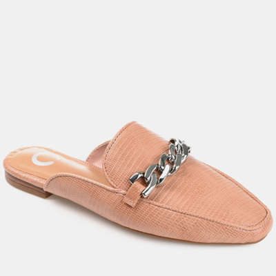 Journee Collection Women's Hazina Chain Mule Women's Shoes In Blush