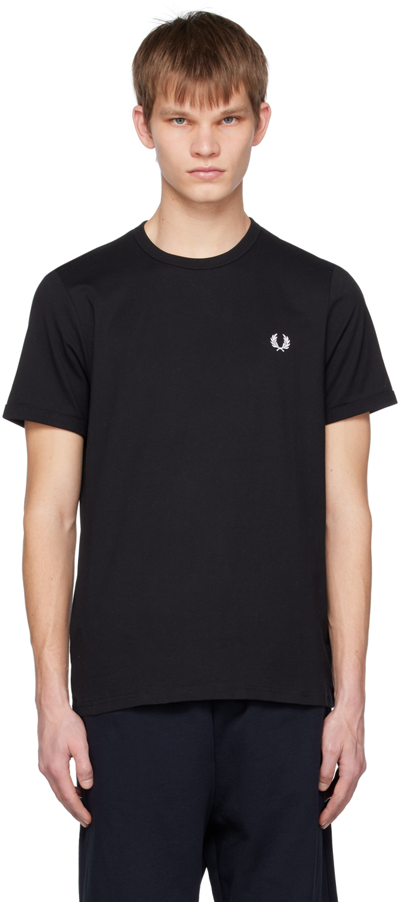 Fred Perry Logo-embroidered T-shirt In Navy