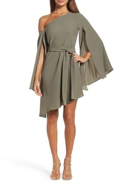 C/meo Collective Beyond Me One-shoulder Dress In Khaki