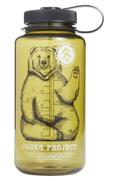 Parks Project Peaceful Bear Plastic Water Bottle In Olive