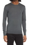 Allsaints Mode Slim Fit Wool Sweater In Teal Green