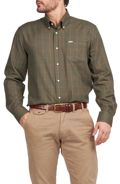 Barbour Henderson Check Button-up Shirt In Olive