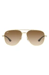 Ray Ban 56mm Square Sunglasses In Arista/ Clear Gradient Brown