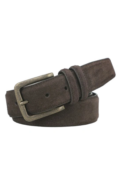 Frye Men's Stitched Feathered Edge Leather Belt In Brown