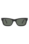 Ray Ban Mr Burbank 55mm Polarized Rectangle Sunglasses In Black / Green