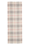 Burberry Giant Check Print Wool & Silk Scarf In Stone