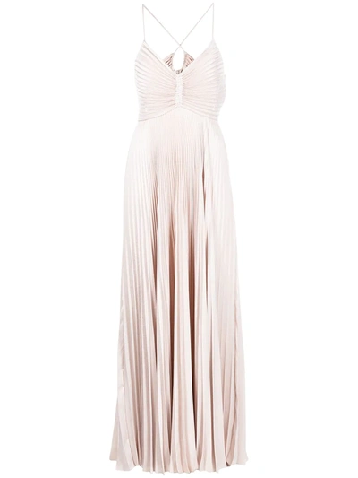 A.l.c Pleated Sleeveless Maxi Dress In Pink Tint