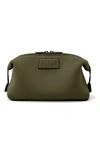 Dagne Dover Large Hunter Water Resistant Toiletry Bag In Dark Moss